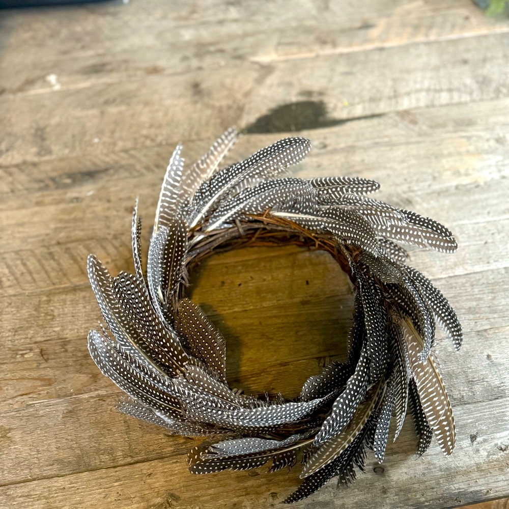 Guinea Feather Wreath